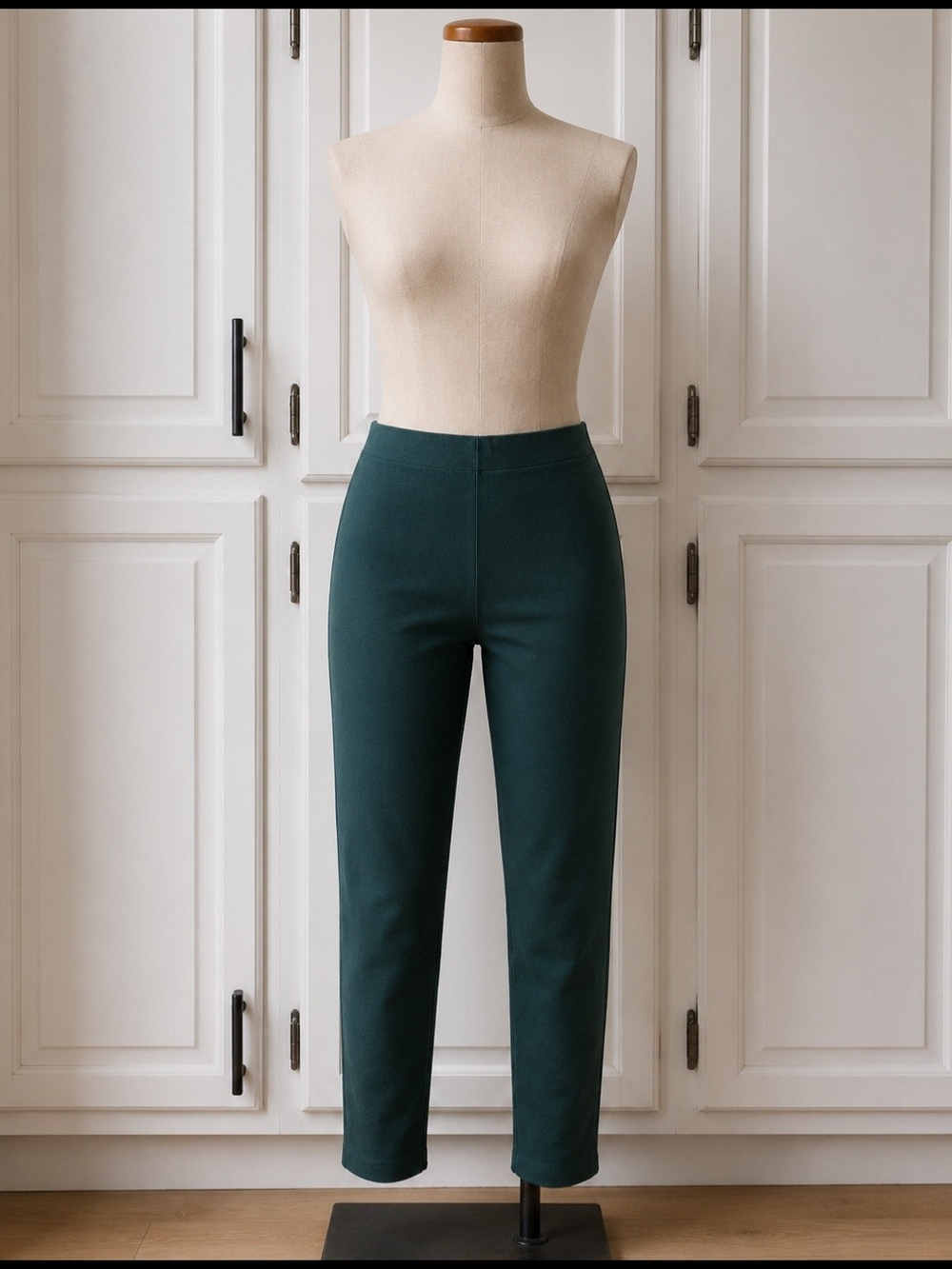 a new day Deep Teal Green Flat Front Stretch Slim Ankle Pants